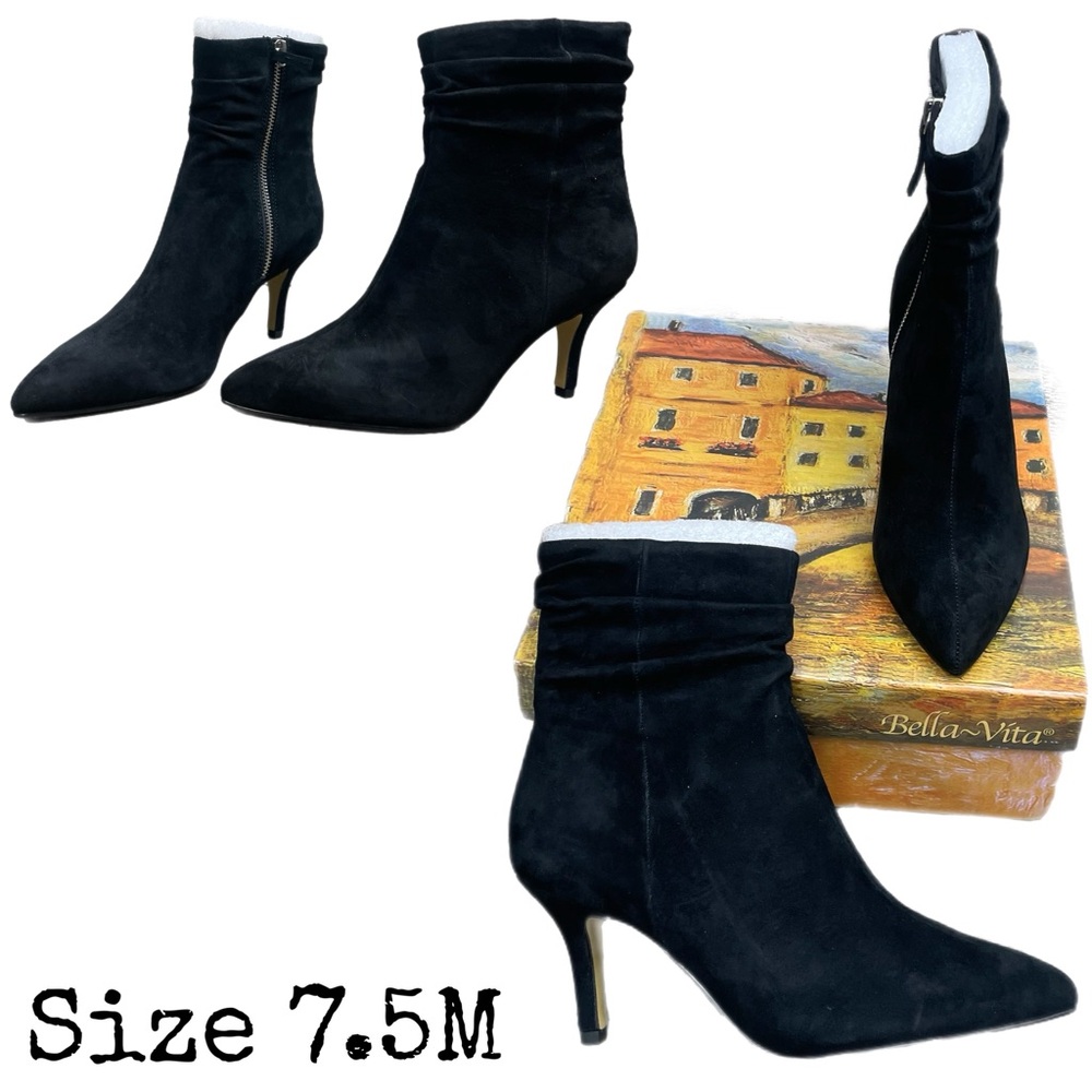 Danielle Bootie by Bella Vita in Black Suede Leather (Size 7 1/2 M) Women's. NIB